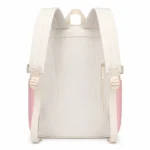 Beige Colour Block Laptop Backpack Flap Buckle School Travel Bag Women Teens (6)