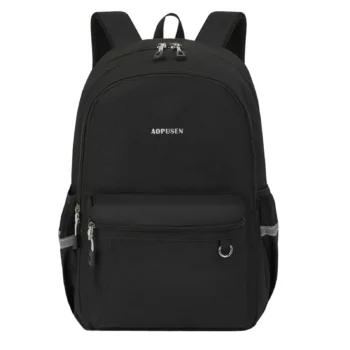 Business Casual Lightweight Backpack Ergonomic School Travel Laptop Bag - Black
