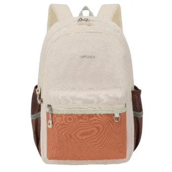 Business Casual Lightweight Backpack Ergonomic School Travel Laptop Bag - Brown