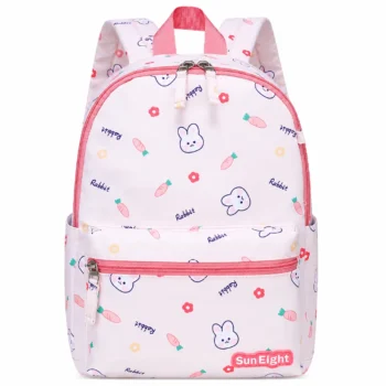 Kids Preschool Backpack Monster Bunny Water Resistant School Bag - Pink
