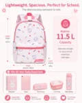 Kids Preschool Backpack Monster Bunny Water Resistant School Bag – Pink (3)