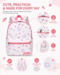Kids Preschool Backpack Monster Bunny Water Resistant School Bag – Pink (3)