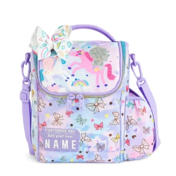 Unicorn Sequins Compartment Lunch Bag With Shoulder Strap