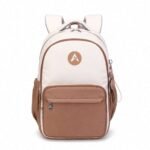 AXYN School Backpack 46.5cm Large Multi Pocket Bag for Boys Girls - Brown