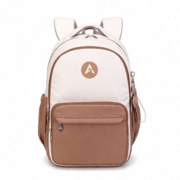 AXYN School Backpack 46.5cm Large Multi Pocket Bag for Boys Girls - Brown