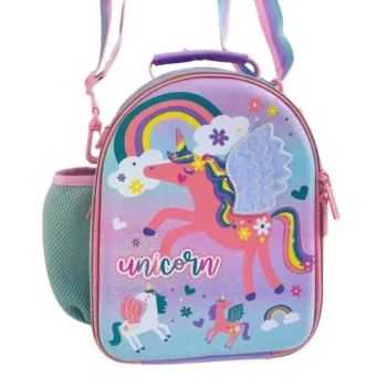 Axyn Cartoon Insulated Kids Lunch Bag with Shoulder Strap Double Layer - Unicorn