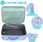 Axyn Mermaid Insulated Lunch Bag for Kids Large Thermal Lunch Tote School Food Carrier (7)