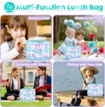 Axyn Mermaid Insulated Lunch Bag for Kids Large Thermal Lunch Tote School Food Carrier (7)