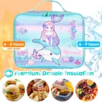 Axyn Mermaid Insulated Lunch Bag for Kids Large Thermal Lunch Tote School Food Carrier (7)
