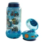 BPA-Free Monster Truck Kids Water Bottle with Flip Straw Leakproof School Drink Bottle (6)
