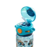 BPA-Free Monster Truck Kids Water Bottle with Flip Straw Leakproof School Drink Bottle (6)