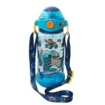BPA-Free Monster Truck Kids Water Bottle with Flip Straw Leakproof School Drink Bottle