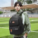 Binnes Black Laptop Backpack with USB Port Large Travel School Work Bookbag (1)