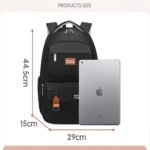 Binnes Black Laptop Backpack with USB Port Large Travel School Work Bookbag (1)