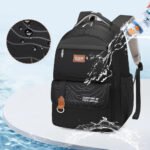 Binnes Black Laptop Backpack with USB Port Large Travel School Work Bookbag (1)