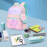 Kids Robot School Backpack with Pencil Case Lightweight Elementary Book Bag Blue (3)