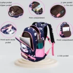 Cupcake Cartoon Backpack for Girls with Matching Pencil Case School Travel Bag (4)
