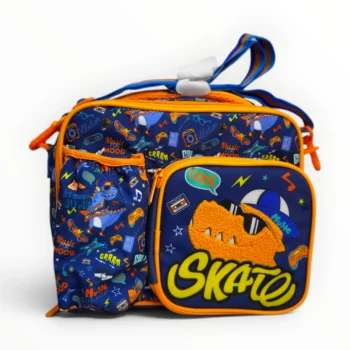Kids Insulated Lunch Bag with Shoulder Strap Skateboard Theme School Lunch Box for Boys