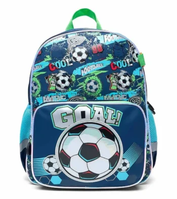 Football School Backpack for Kids Durable Goal Print Bookbag for Preschool & Elementary Boys