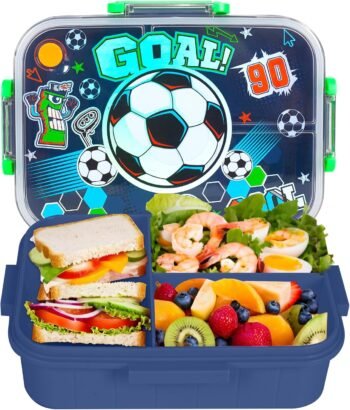 Football Theme Kids Lunch Box BPA-Free Leakproof Bento Food Container for School
