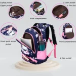 Girls Pink Heart School Backpack Set with Lunch Bag, Bottle & Lunch Box (1)