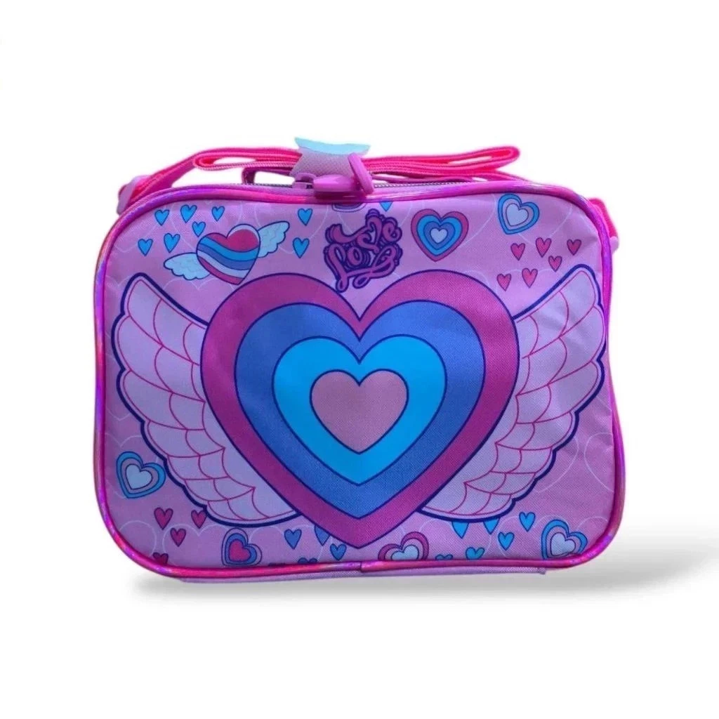Girls Pink Heart School Backpack Set with Lunch Bag, Bottle & Lunch Box (3)