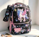 Girls Unicorn School Backpack Set with Matching Lunch Bag and Bottle
