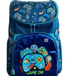 Video Game Print Kids Backpack | Durable Boys Bookbag with Organizer Pencil Case
