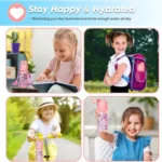 Kids Mermaid Water Bottle with Straw & Carry Strap BPA Free Leakproof School Sports Bottle (5)
