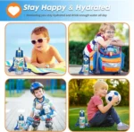 Kids Mermaid Water Bottle with Straw & Carry Strap BPA Free Leakproof School Sports Bottle (9)