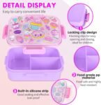 Kids Purple Dessert Bento Lunch Box with 3 Compartments Leakproof Food Storage Container (1)