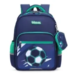 Boys Football Backpack with Matching Pencil Pouch Large Capacity School Bag