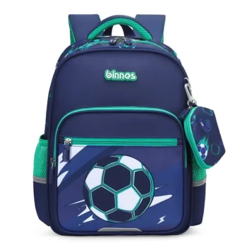 Boys Football Backpack with Matching Pencil Pouch Large Capacity School Bag