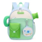 Kids Toddler Backpack with Safety Harness Cute Elephant School Bag Green Blue