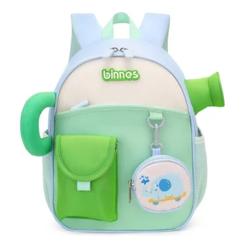Kids Toddler Backpack with Safety Harness Cute Elephant School Bag Green Blue