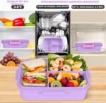 Kids Unicorn Bento Lunch Box with 4 Compartments Leakproof Food Storage Container (1)