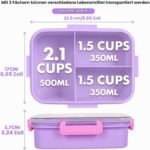 Kids Unicorn Bento Lunch Box with 4 Compartments Leakproof Food Storage Container (1)