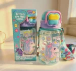 Kids Unicorn Water Bottle with Straw Leakproof BPA Free School Sports Bottle with Carry Strap (6)
