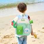 Kids Toddler Backpack with Safety Harness Cute Elephant School Bag Green Blue (7)