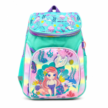 Mermaid School Backpack for Girls – Cute Ocean Theme Kids Bookbag with Large Storage