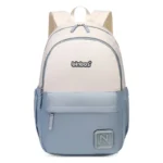 Lightweight School Backpack for Teens Large Capacity College Travel Bookbag Blue White