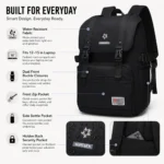 Multifunction Laptop Backpack Lightweight School Travel Work Bag – Black (1)